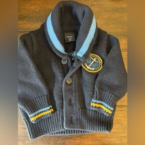 GAP Baby nautical boat Navy and Light Blue Knit Sweater